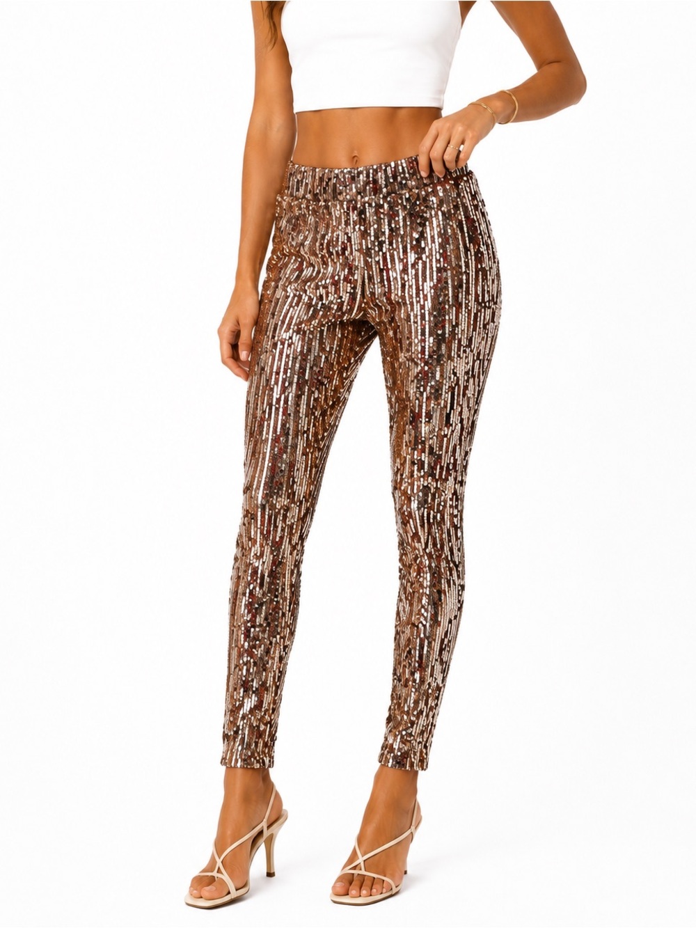 Zara Sequin Pants Gold Metallic Sz S NWT Glam Disco Partycore Maximalist NYE